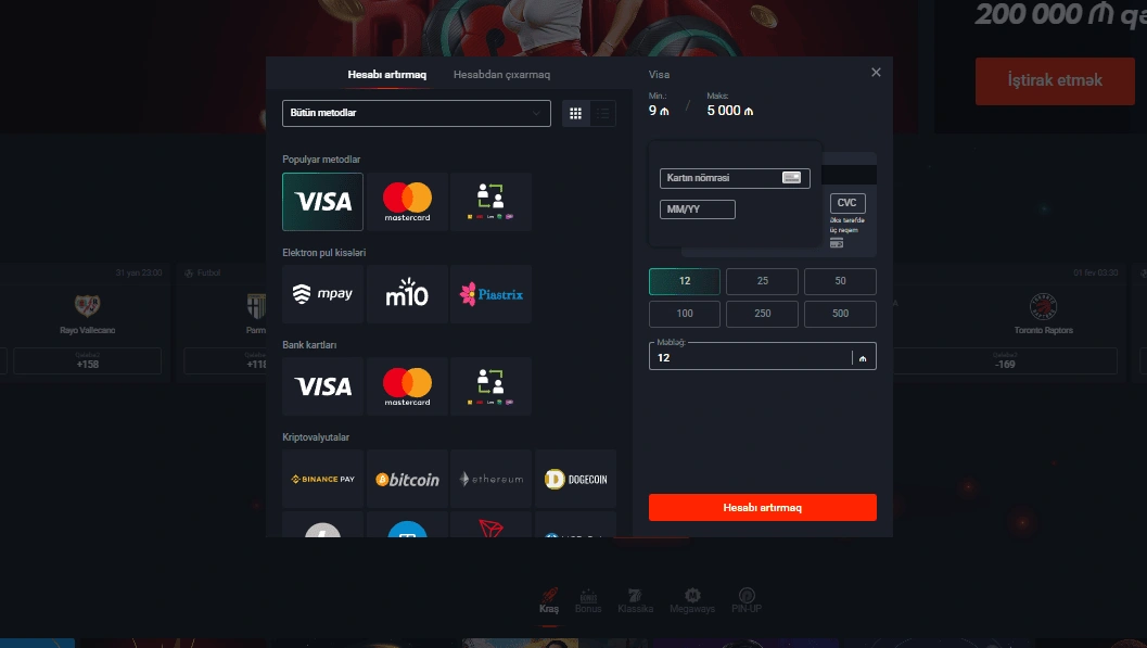 Şəxsi hesabdan pul yatırmaq və çıxarmaq casino Şəxsi hesabdan pul yatırmaq və çıxarmaq